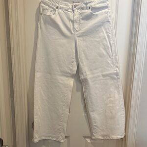 Isaac Mizrahi Women's Cropped White Jeans